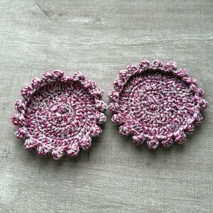 Handmade Crochet Coasters - Set of 2